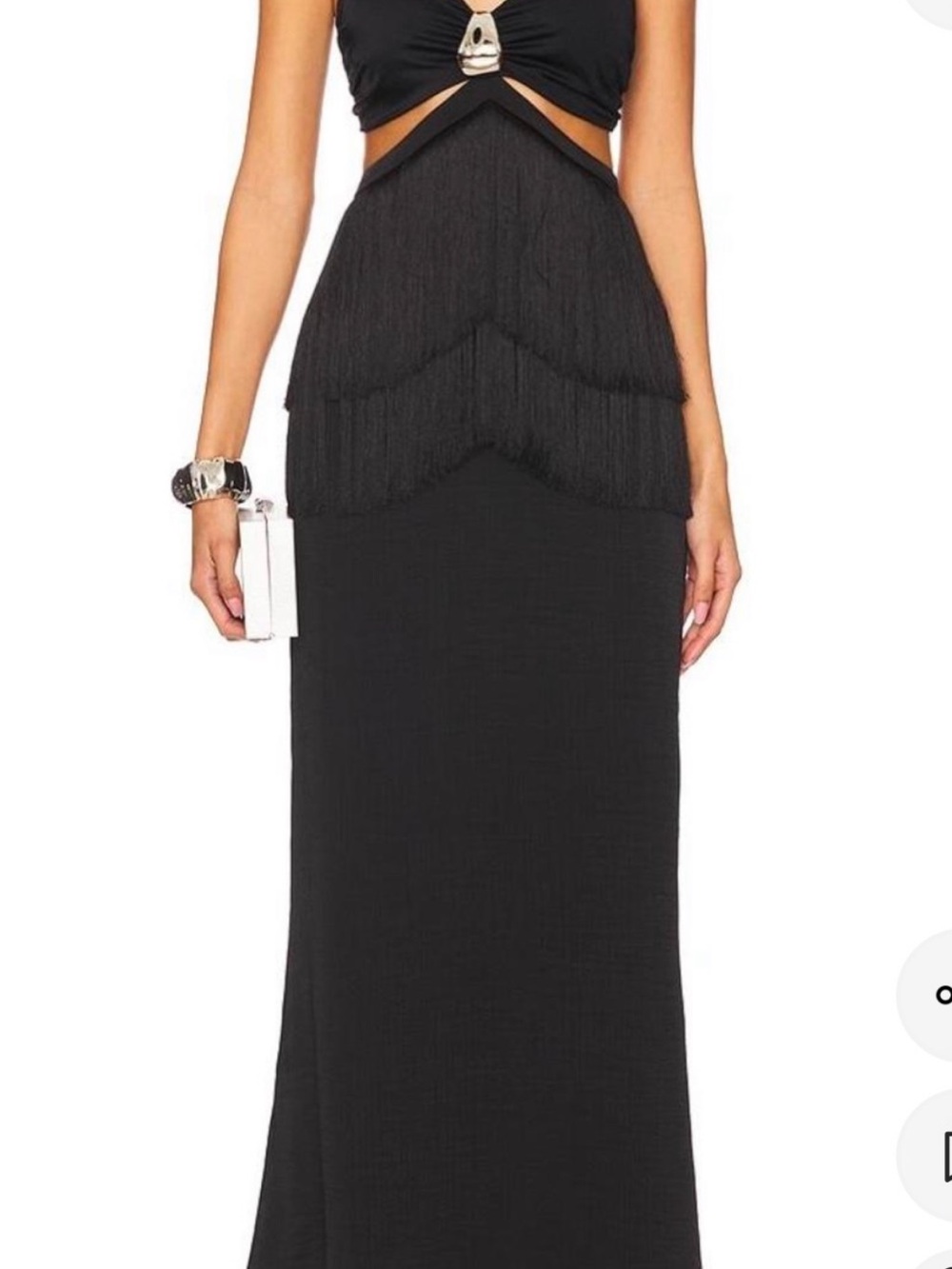 Baobab Collection Black Strapless Cutout Dress with Silver Accent - Picture 5 of 6